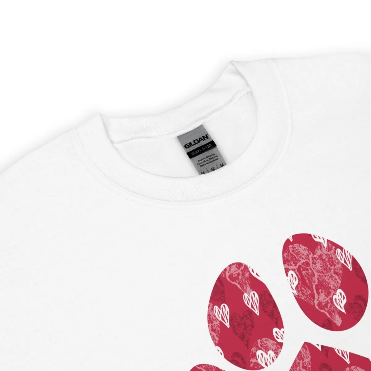 Red Hearts Dog Paw Sweatshirt
