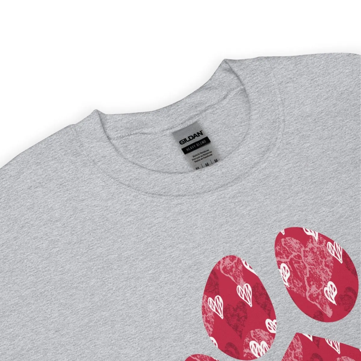 Red Hearts Dog Paw Sweatshirt