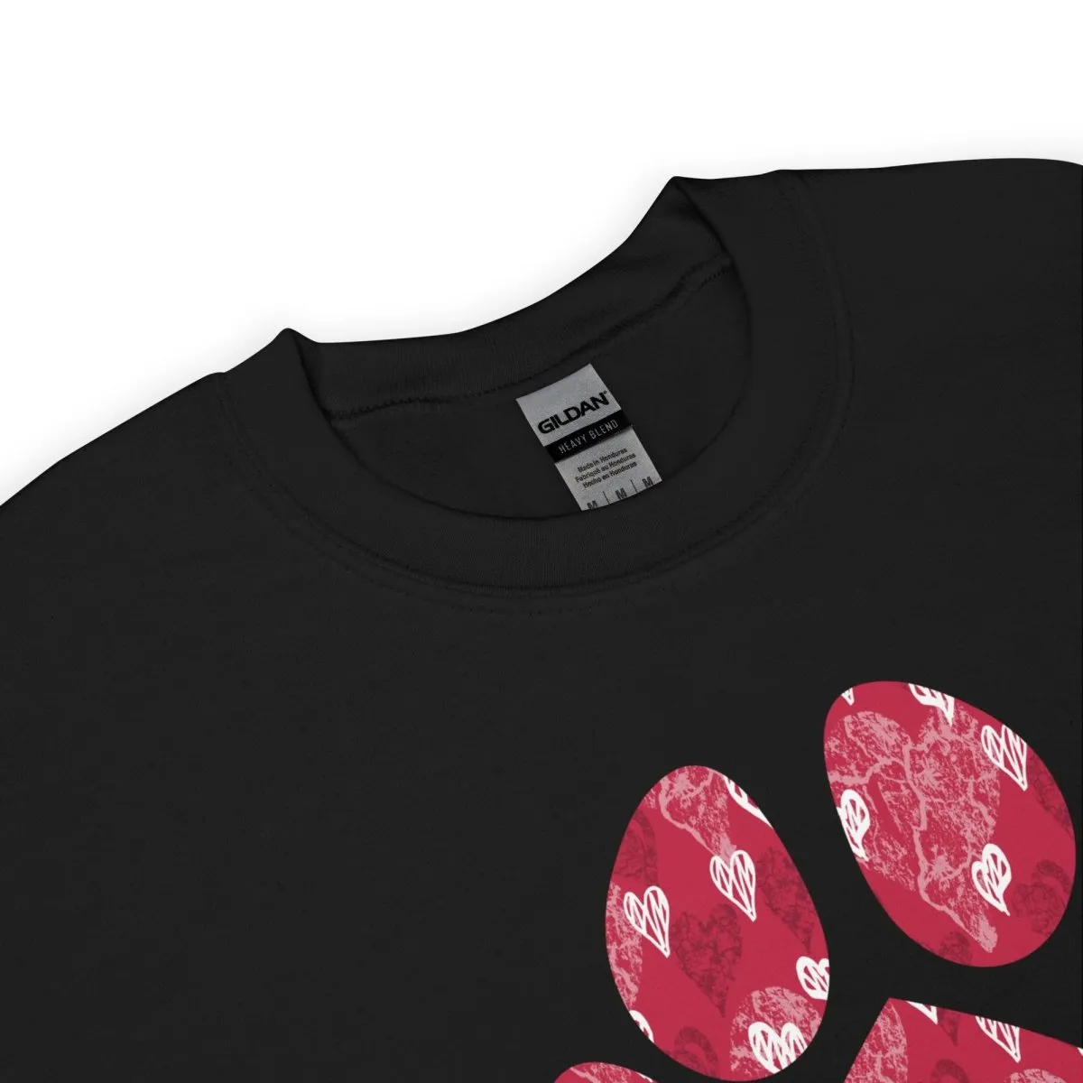 Red Hearts Dog Paw Sweatshirt