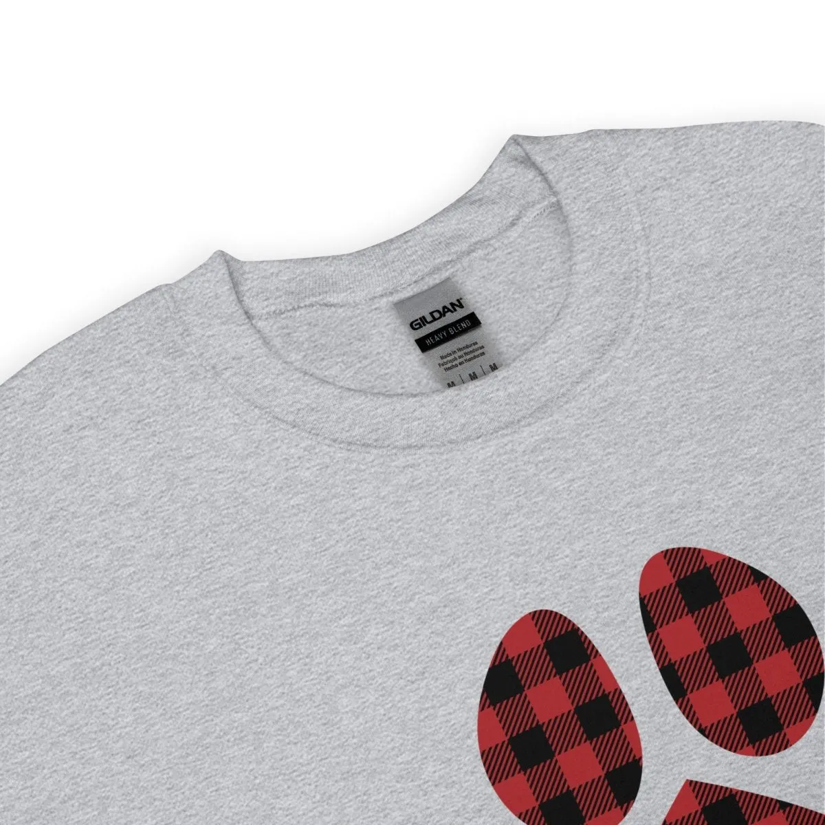 Red Plaid Dog Paw Sweatshirt
