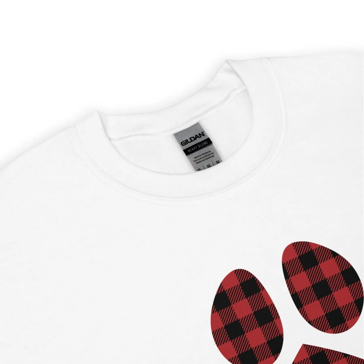 Red Plaid Dog Paw Sweatshirt