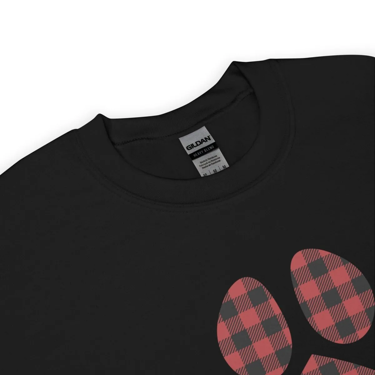 Red Plaid Dog Paw Sweatshirt