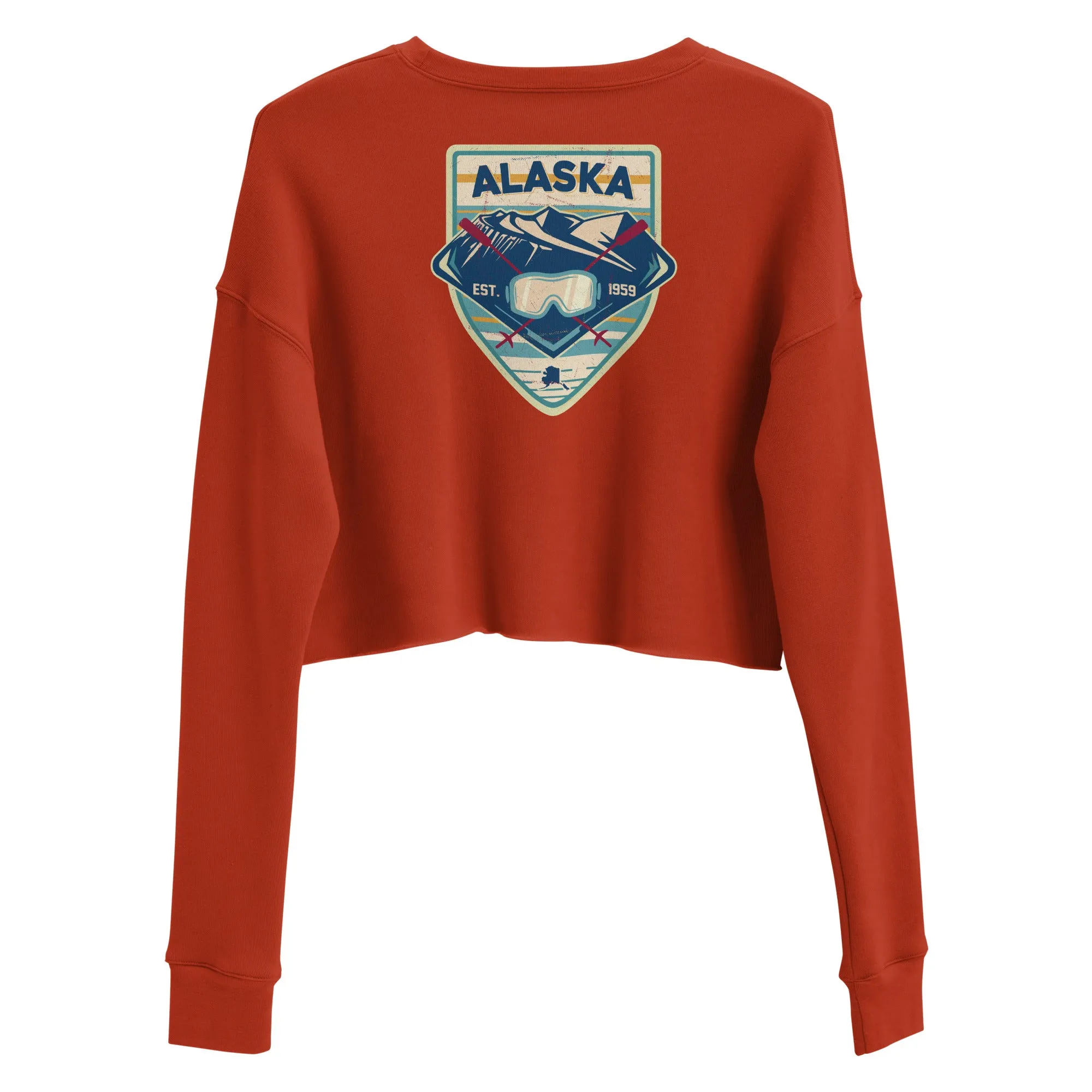 Retro Ski Alaska Crop Sweatshirt