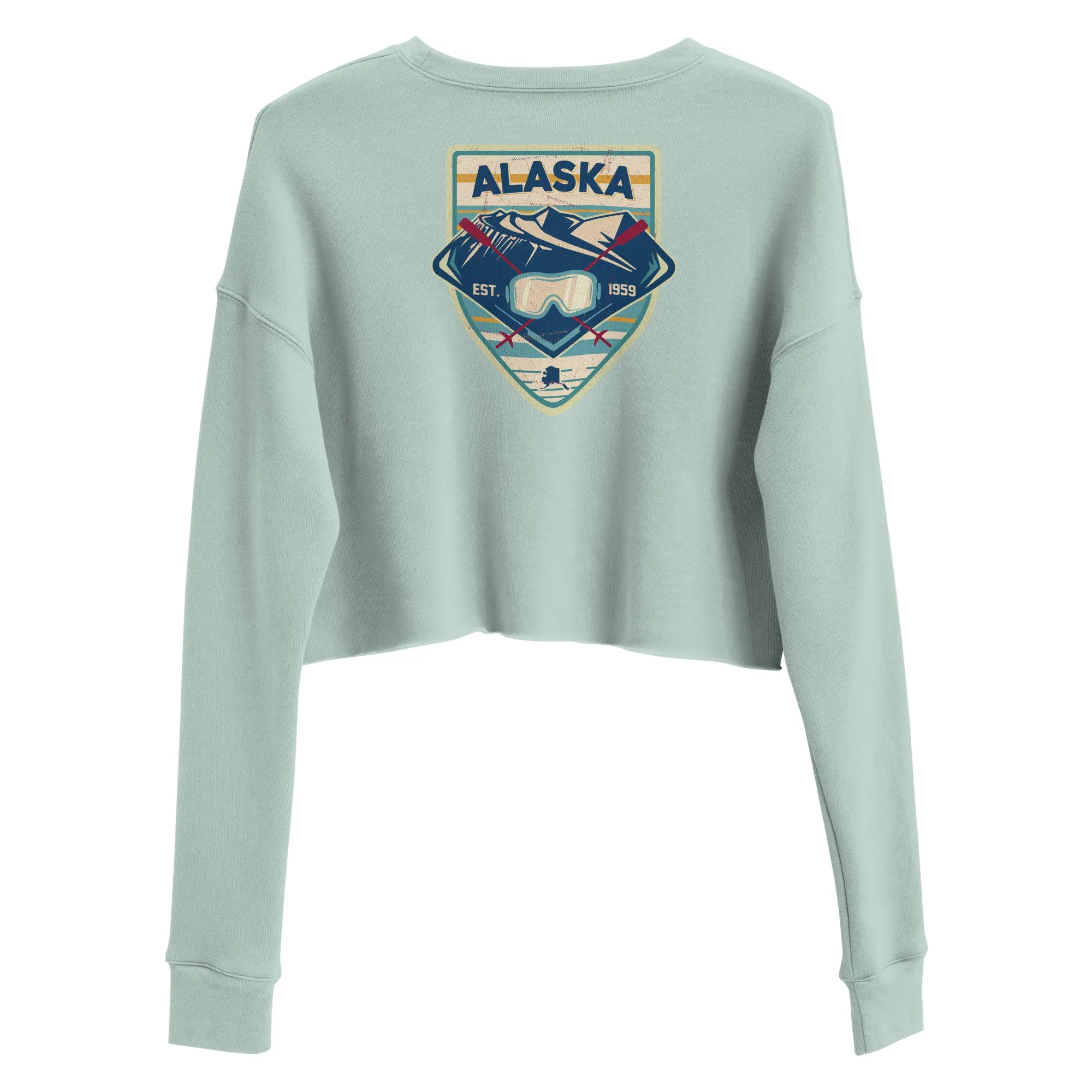 Retro Ski Alaska Crop Sweatshirt