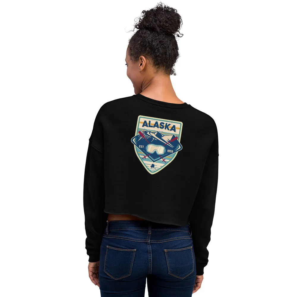 Retro Ski Alaska Crop Sweatshirt