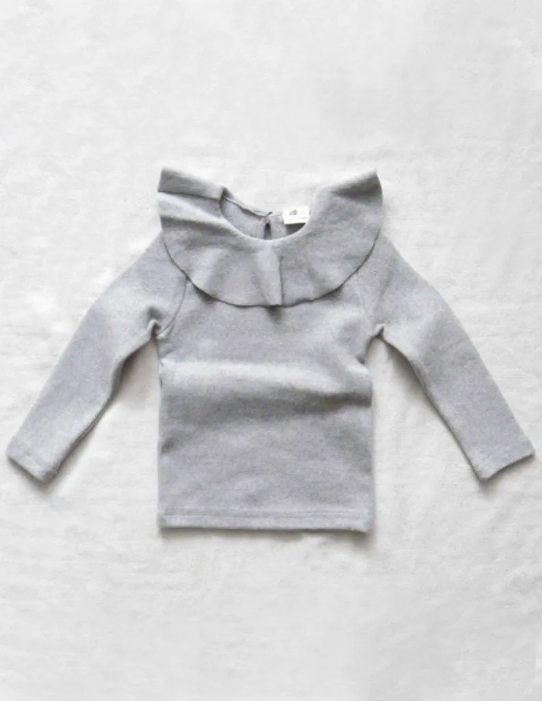 Ruffle Collar Blouse Winter Grey