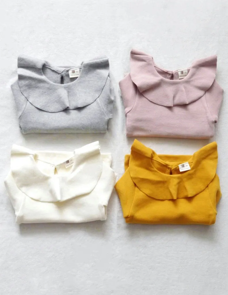 Ruffle Collar Blouse Winter Grey