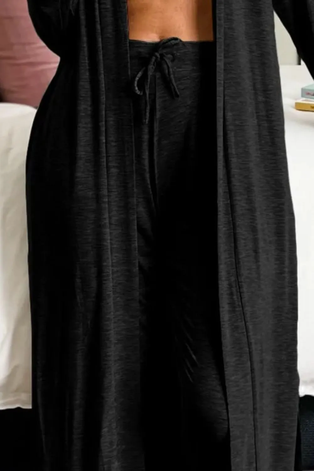Savannah Open Front Long Sleeve Cardigan and Pants Lounge Set