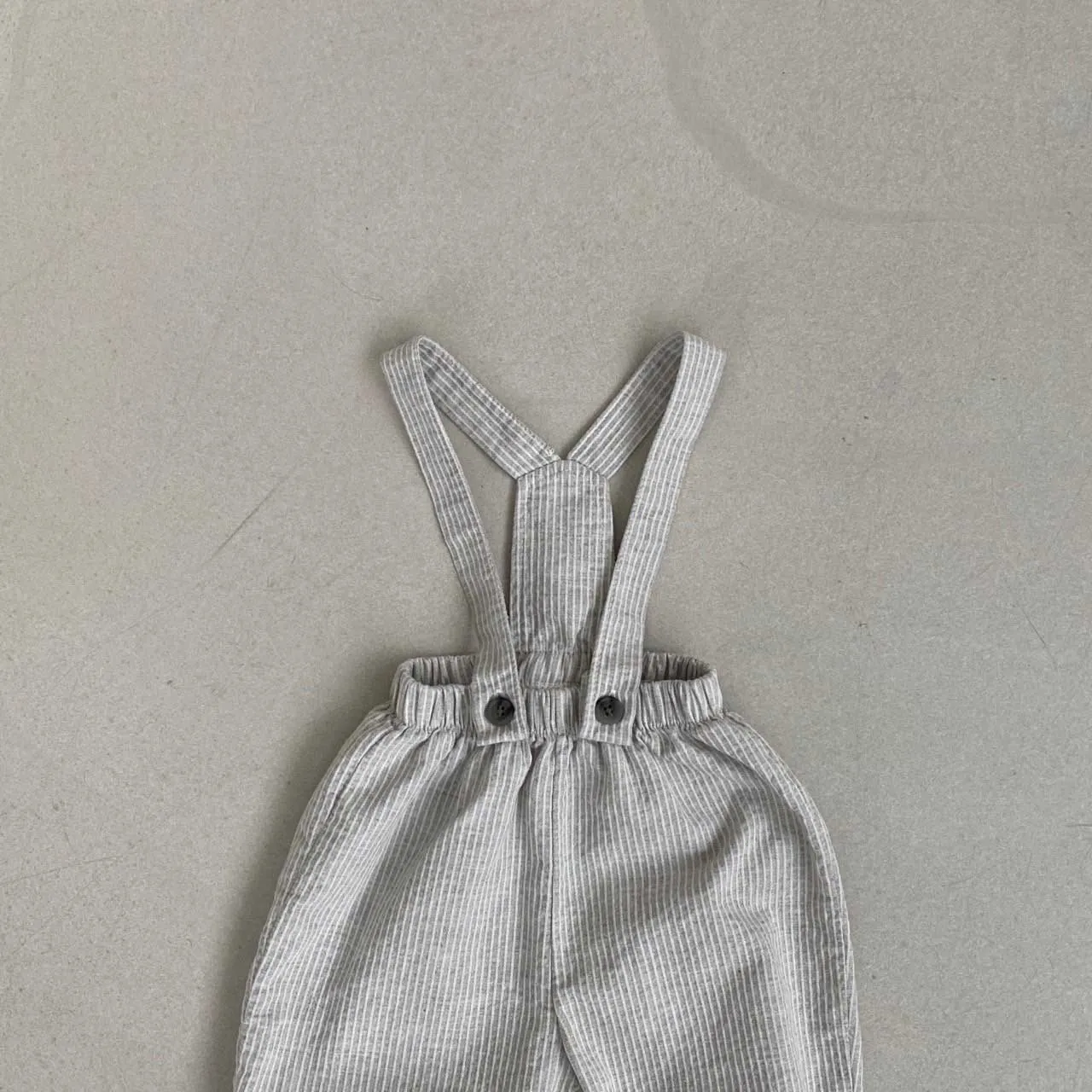 Sawyer Striped Baby overalls | Grey