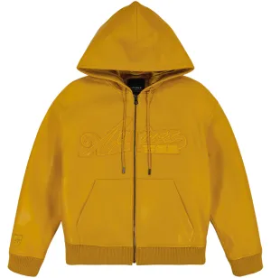 SCRIPT NAPPA LEATHER HOODIE