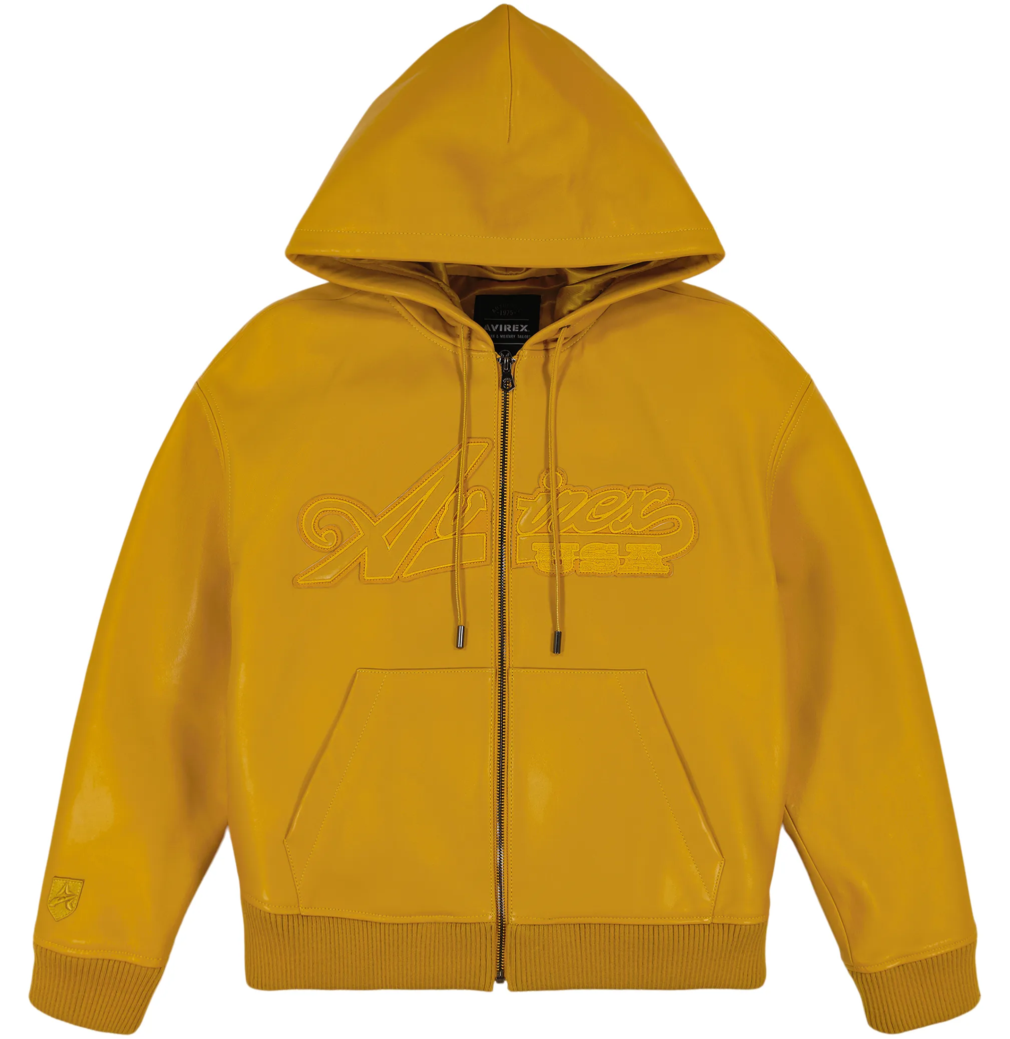 SCRIPT NAPPA LEATHER HOODIE