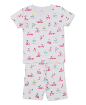 Short Pajama Set | Flamingos Surfs Up