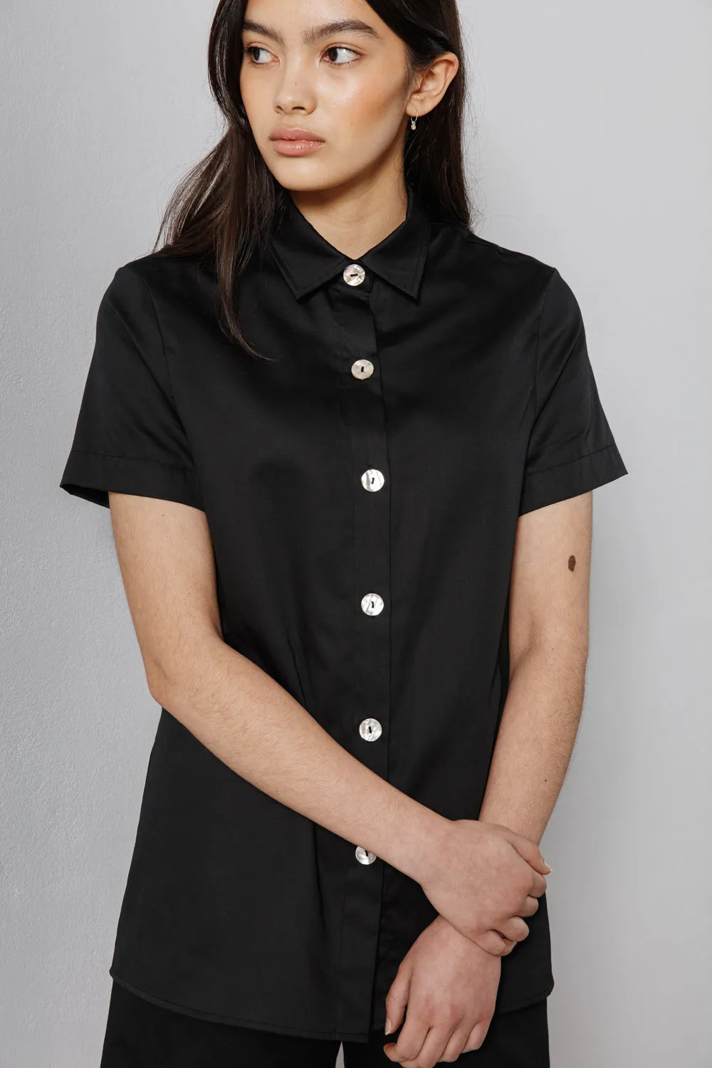 short sleeve shirt, black