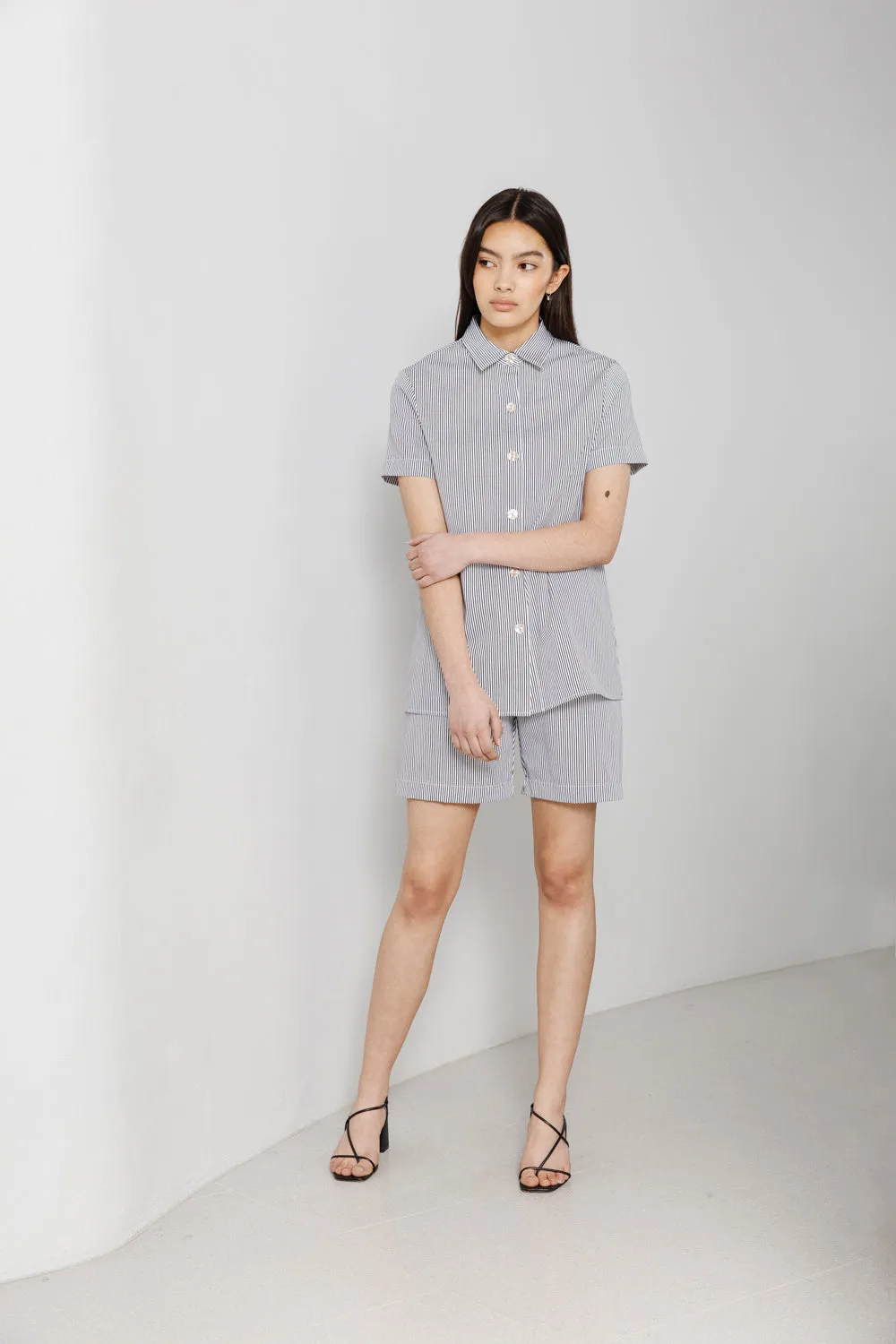 short sleeve shirt, stripe