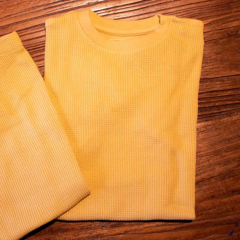 Slugs & Snails Adult Waffle Cotton Set - MUSTARD YELLOW