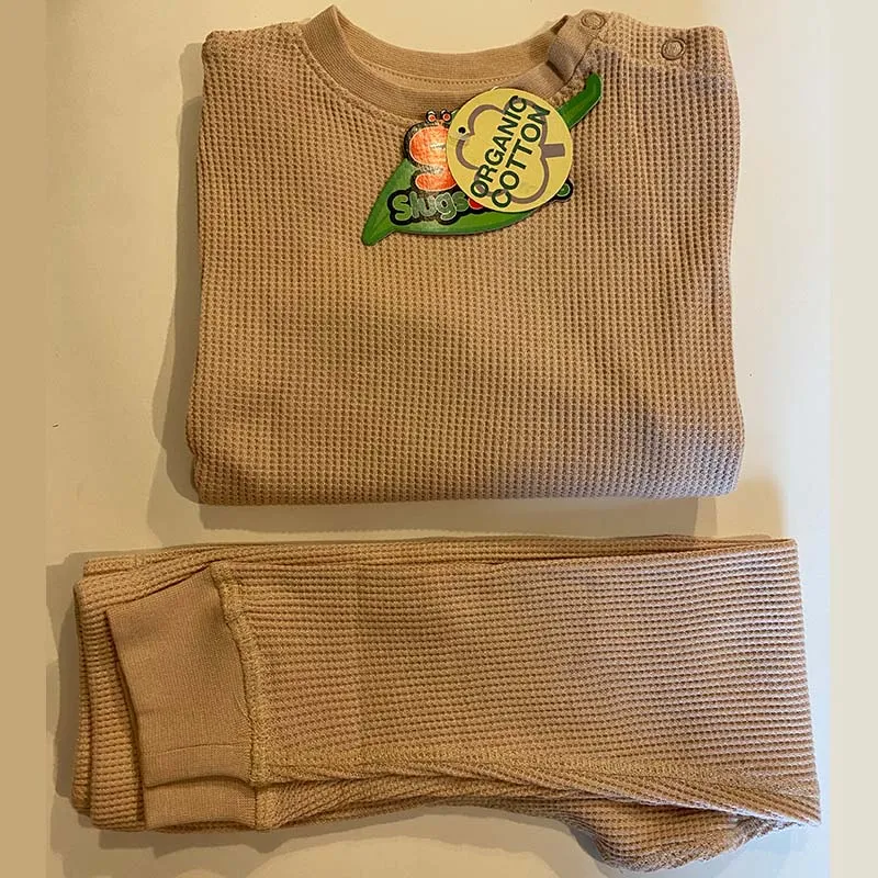 Slugs & Snails Leopard Beige Kids Waffle Cotton Set