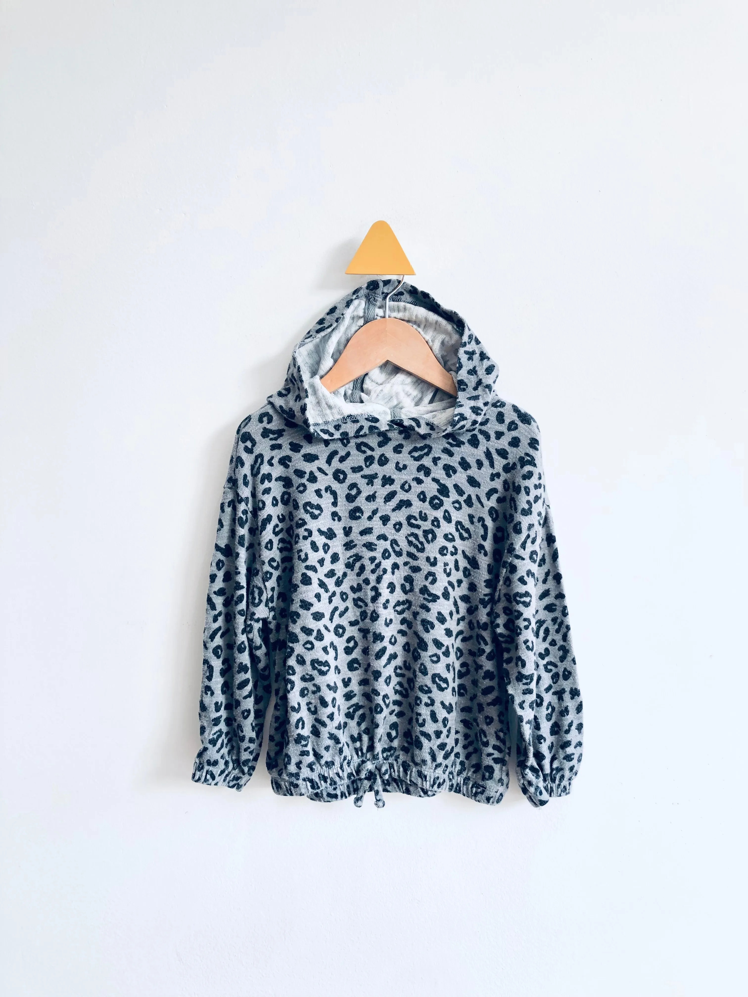 Soft Spun Elastic Waist Leopard Hoodie // 4Y