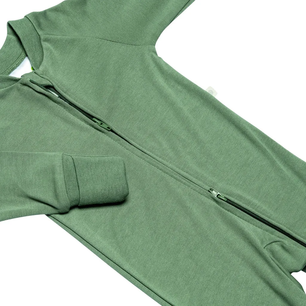Solid Bamboo Footie Pyjama - Hunter Green
