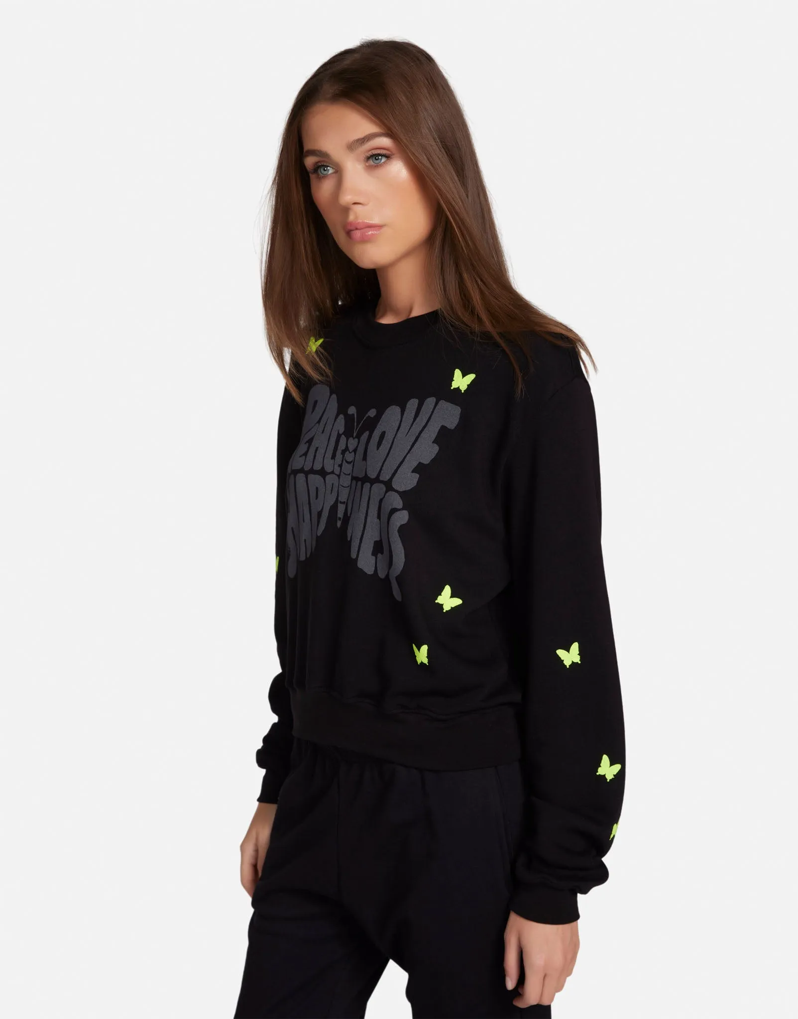 Spalding Neon Peace Love Butterflies