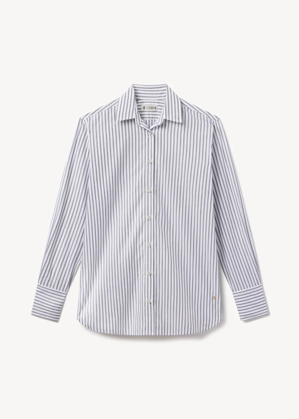 Éterne Button Down in White/Black Stripe