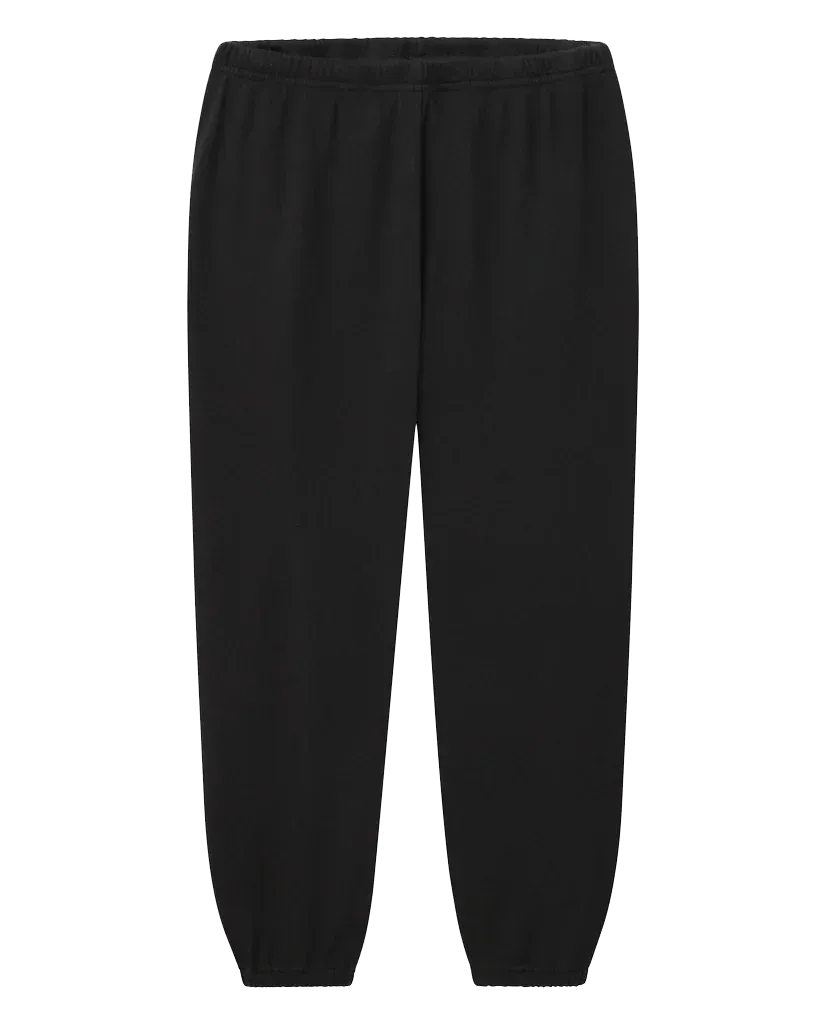 [THE GREAT] THE FLEECE STADIUM SWEATPANT  -  BLACK