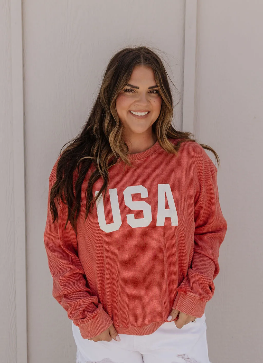 USA RIBBED CREWNECK SWEATSHIRT 2 COLOR OPTIONS