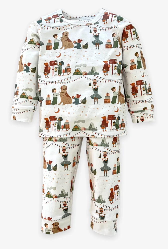 Velvet Fawn Tinsel Town Two Piece Kids Pajama Jammie Set