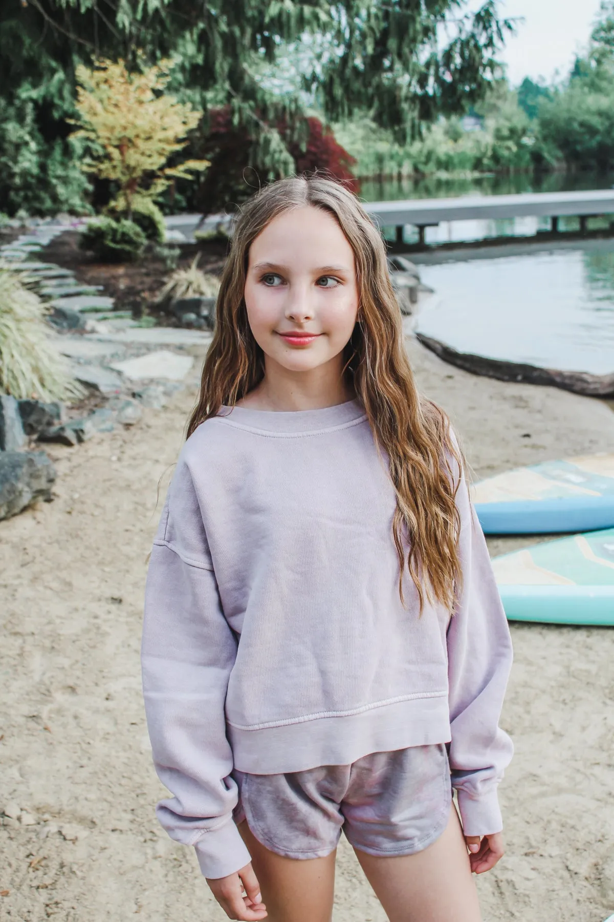 Vintage Cropped Sweatshirt | Pinkish Grey | Women & Youth 10 