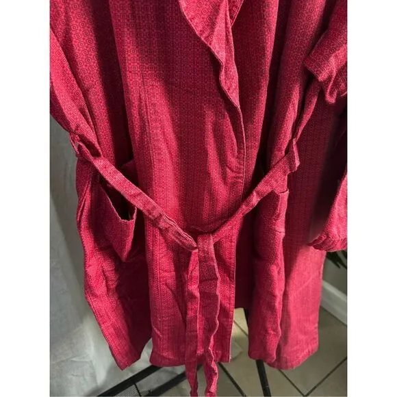 Vintage Victoria’s Secret Pajama Set Y2K Robe Top Geometric Red Medium