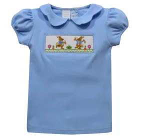 Vive La Fete Blue Knit Easter Smocked Shirt