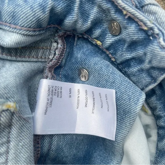 We The Free Distressed Jean Shorts Overalls (Shortalls) Size 27