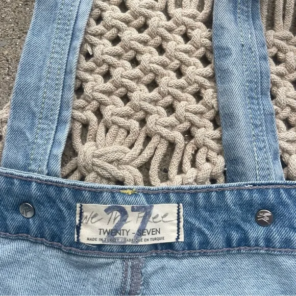 We The Free Distressed Jean Shorts Overalls (Shortalls) Size 27
