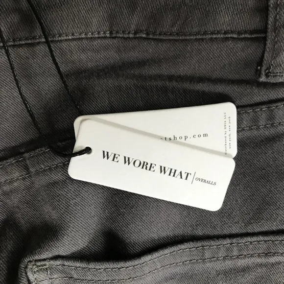 WeWoreWhat Hi-Rise Skinny Overalls Grey Stretch Size S