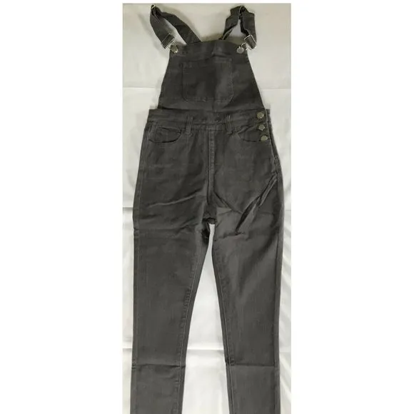 WeWoreWhat Hi-Rise Skinny Overalls Grey Stretch Size S