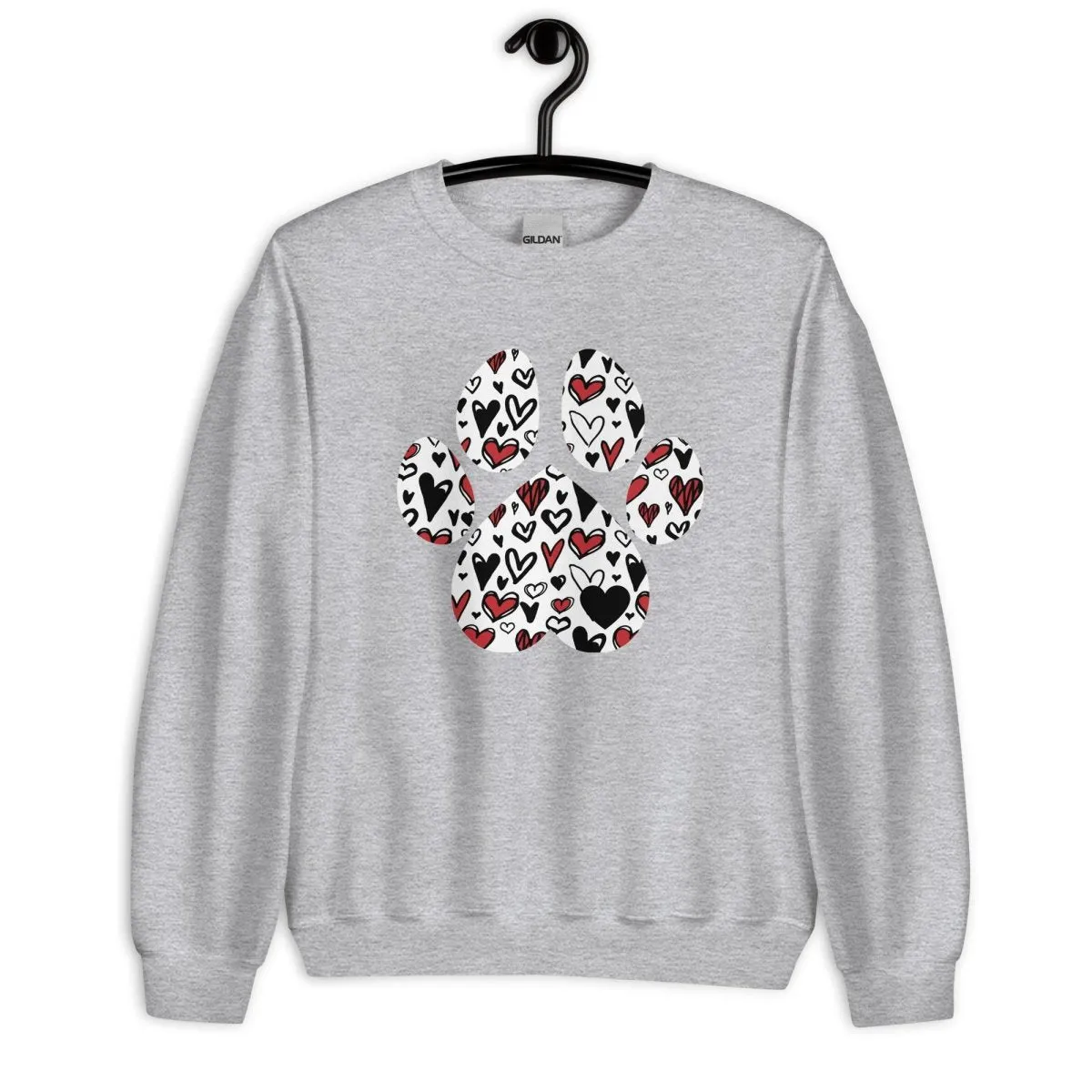 White Hearts Dog Paw Sweatshirt