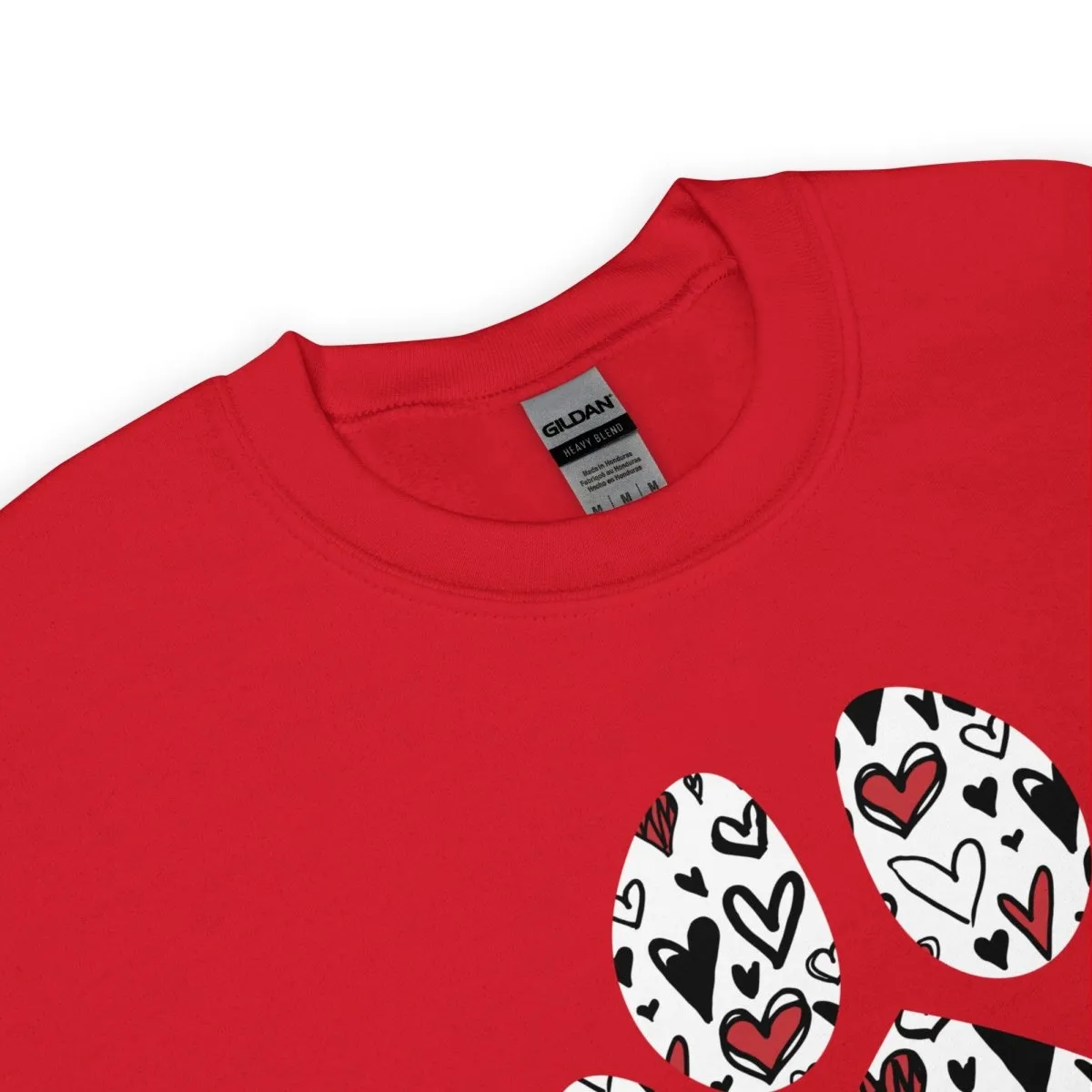 White Hearts Dog Paw Sweatshirt