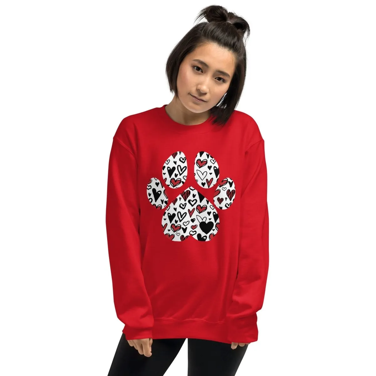 White Hearts Dog Paw Sweatshirt