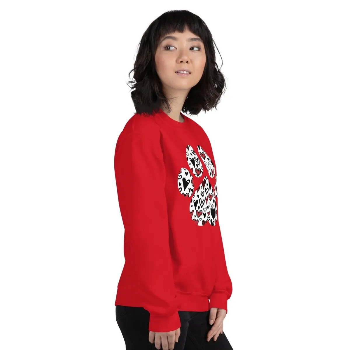 White Hearts Dog Paw Sweatshirt