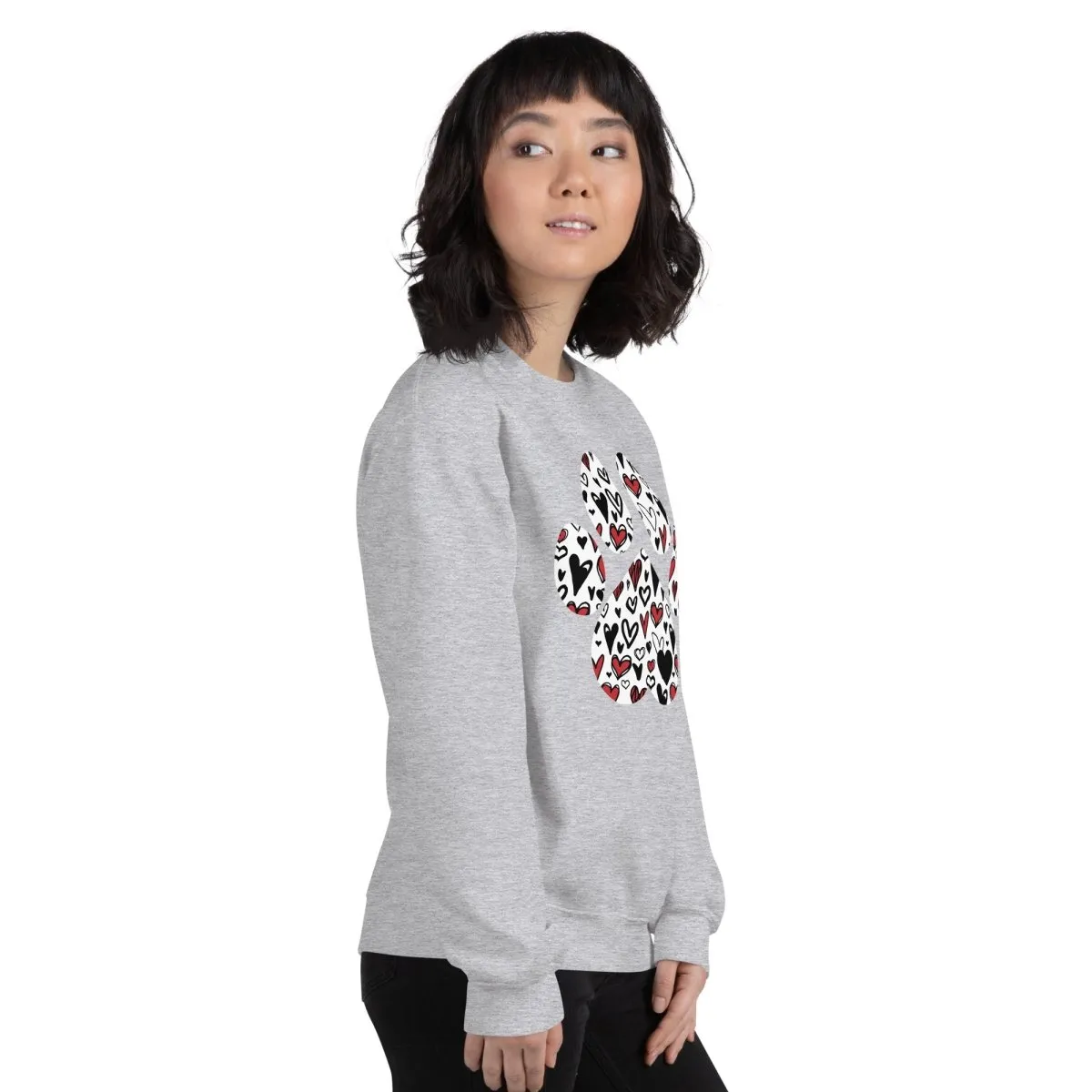 White Hearts Dog Paw Sweatshirt