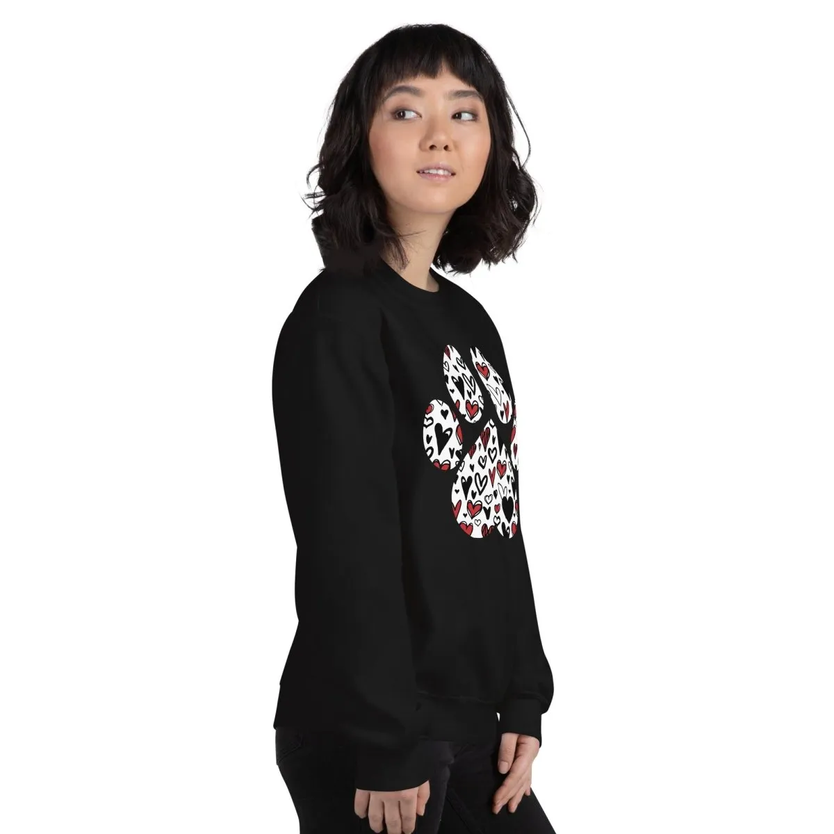 White Hearts Dog Paw Sweatshirt
