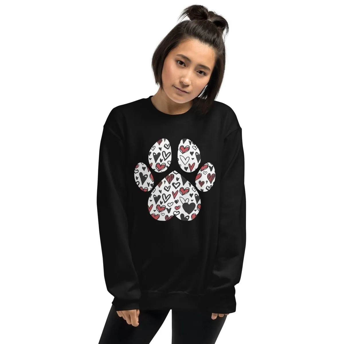 White Hearts Dog Paw Sweatshirt