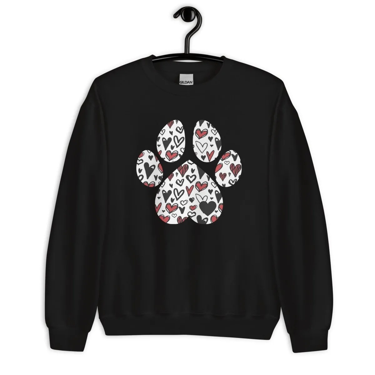 White Hearts Dog Paw Sweatshirt