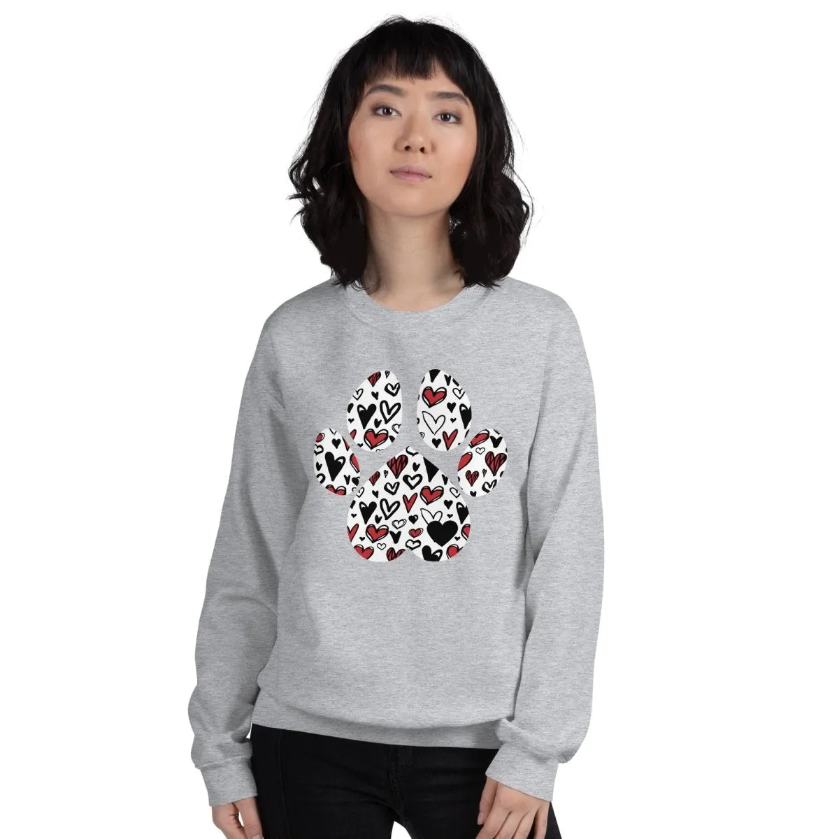 White Hearts Dog Paw Sweatshirt