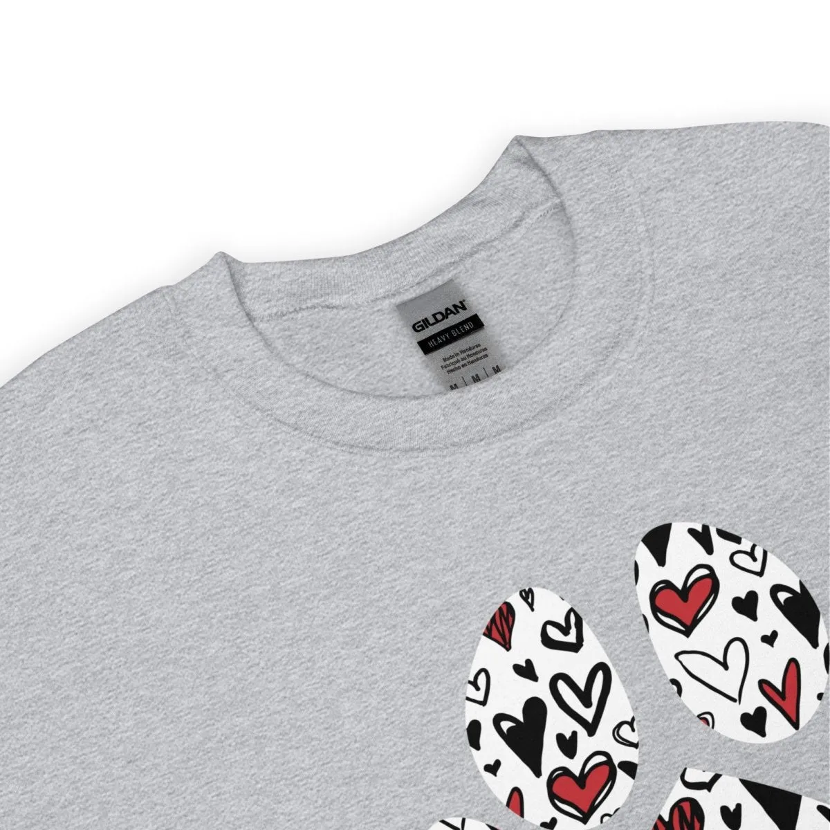 White Hearts Dog Paw Sweatshirt