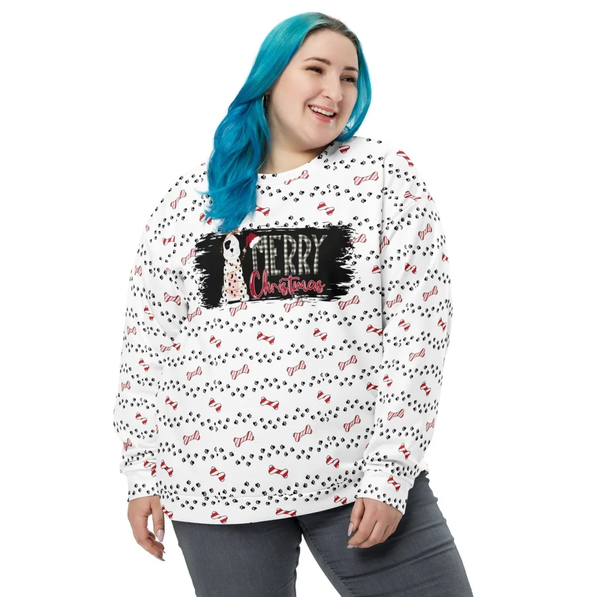 White Merry Christmas Paw Sweatshirt