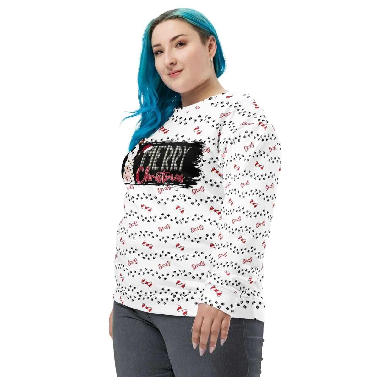 White Merry Christmas Paw Sweatshirt