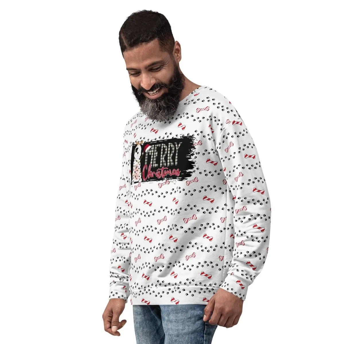 White Merry Christmas Paw Sweatshirt