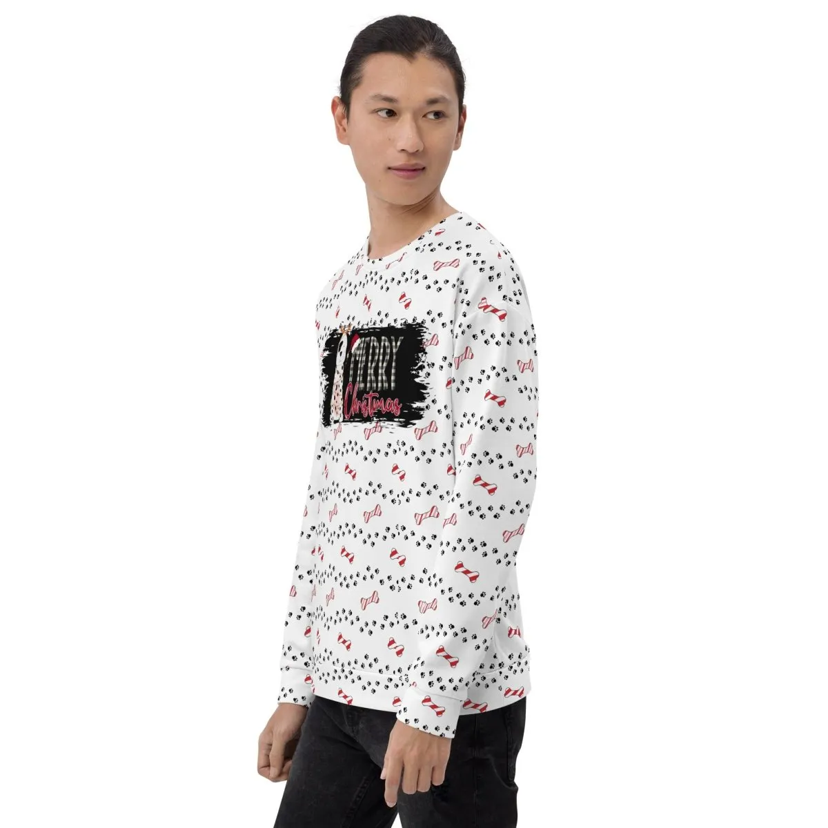 White Merry Christmas Paw Sweatshirt