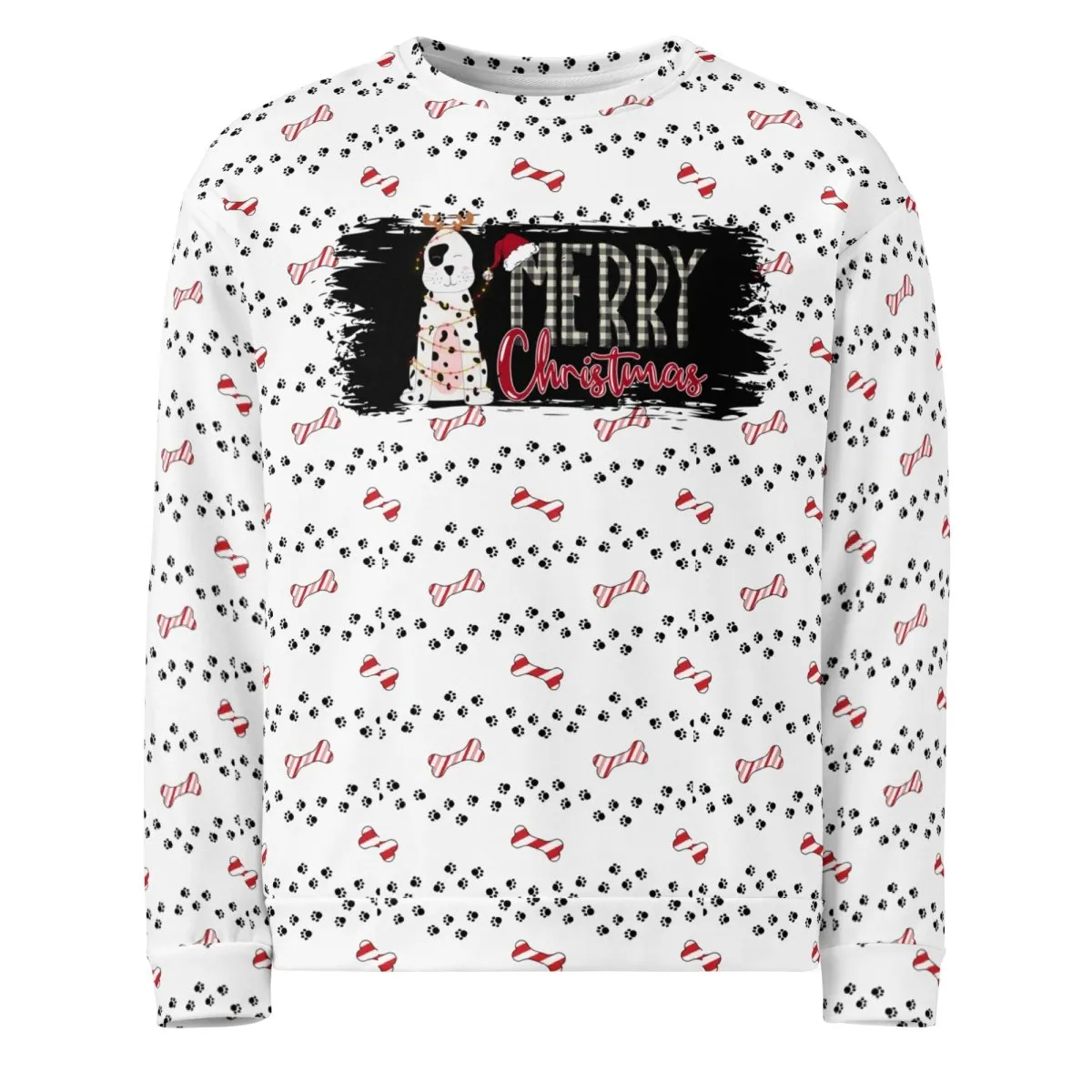 White Merry Christmas Paw Sweatshirt