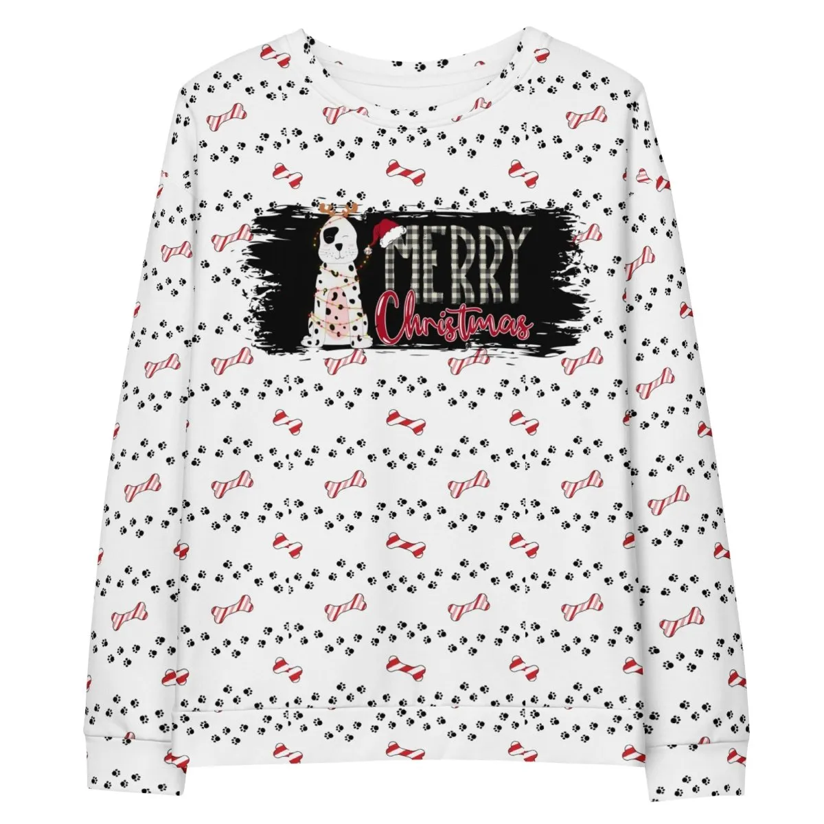White Merry Christmas Paw Sweatshirt